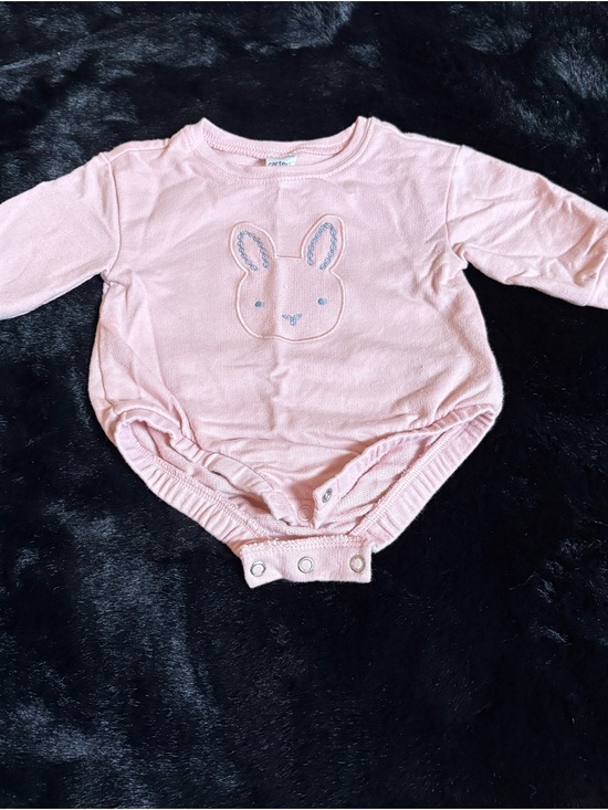 Carter's Other - Carter's Light Pink Bunny Embroidered Long-Sleeve One-Piece Bodysuit
